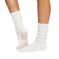 Long white socks with non slip sole