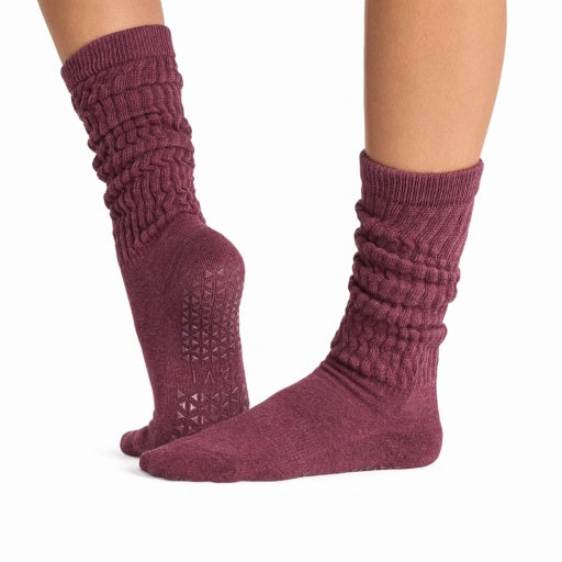 Tavi Grip Stacy Socks in Bordeaux melange