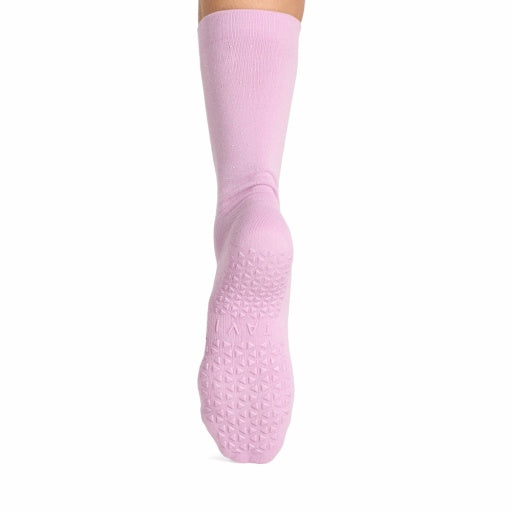 Tavi Grip Jess Socks in Moonlit lilac – non-slip grip sole, back view