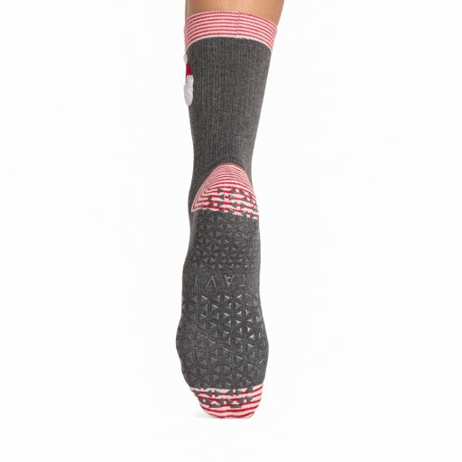 Tavi Grip Kalea Socks in Santa stripe – non-slip grip sole, back view
