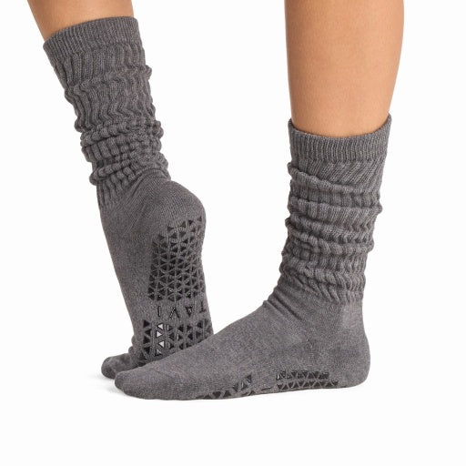 Tavi Grip Stacy Socks in Midnight melange space dye