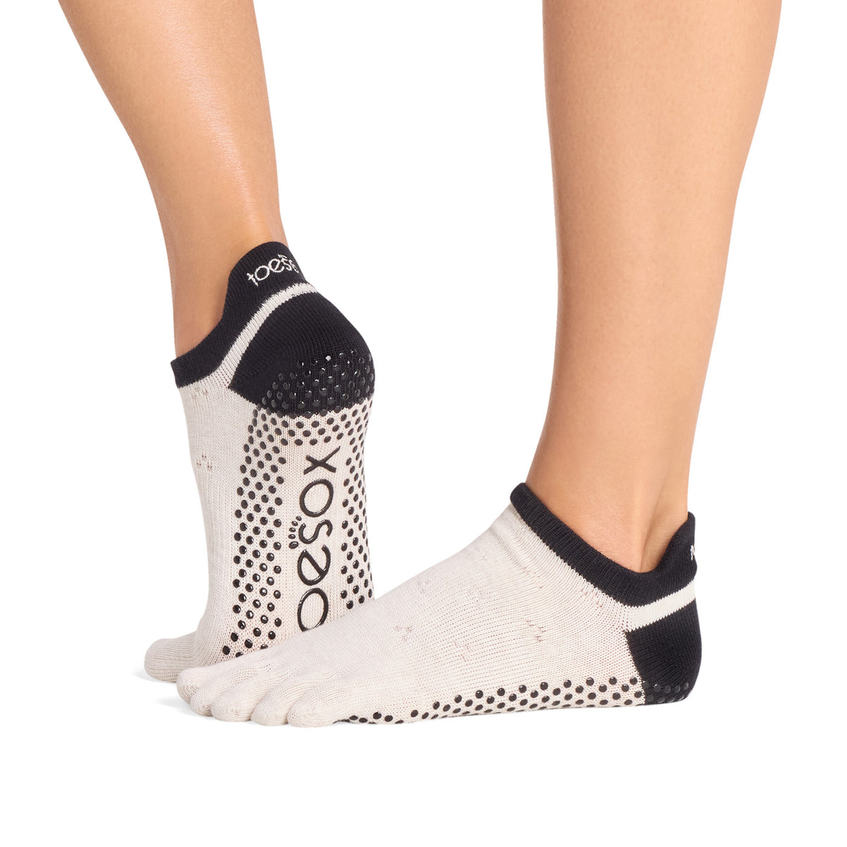 ToeSox Full Toe Low Rise Grip Socks Print